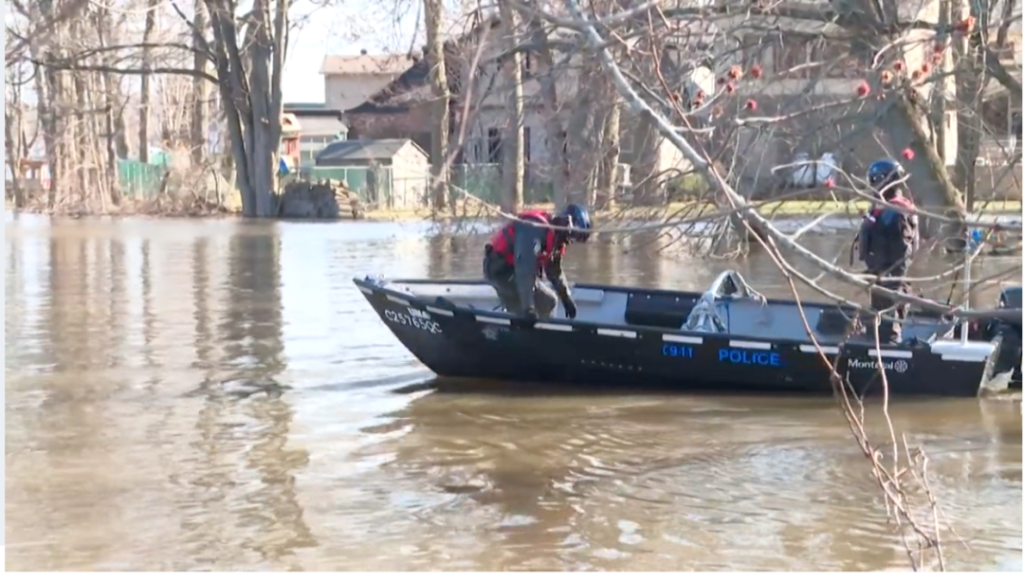蒙特利尔这座大桥已经禁止车辆通行 水位上涨