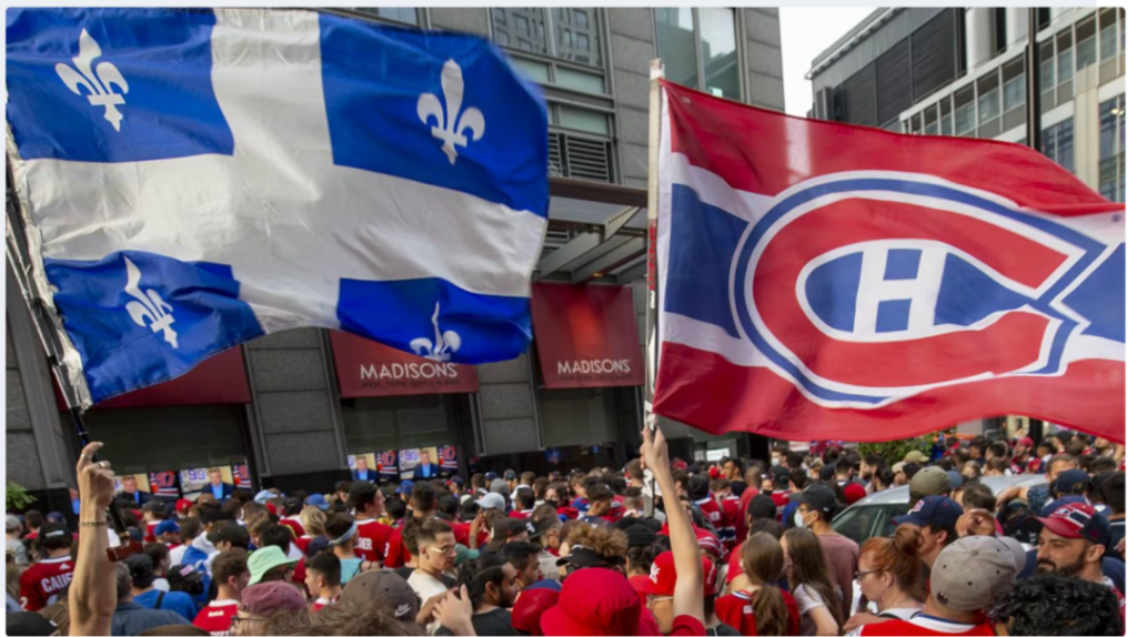 蒙特利尔市中心今天挤爆了